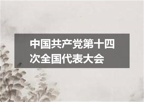 中国共产党第十四次全国代表大会
