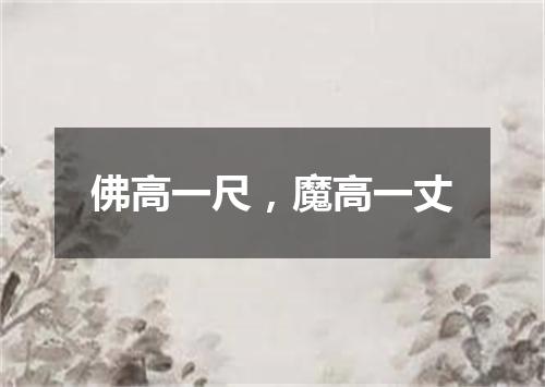 佛高一尺，魔高一丈