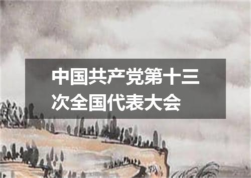 中国共产党第十三次全国代表大会