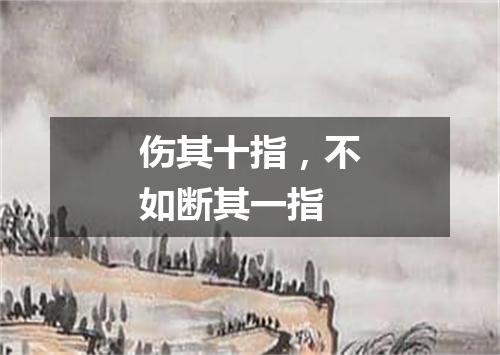 伤其十指，不如断其一指