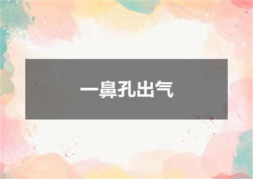 一鼻孔出气