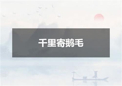 千里寄鹅毛