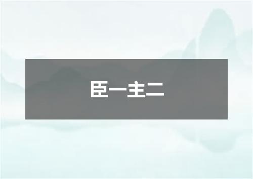 臣一主二