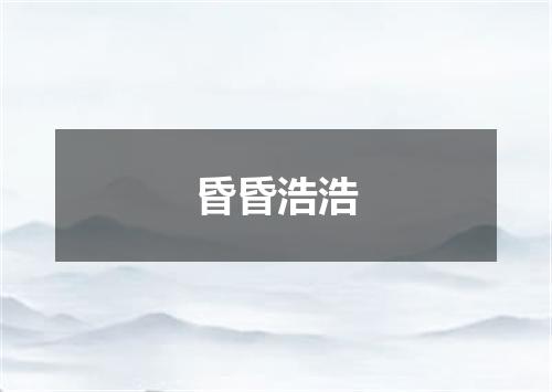 昏昏浩浩