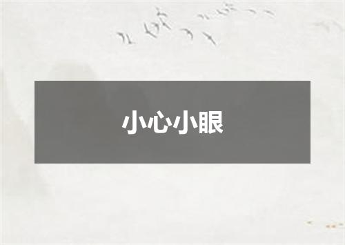 小心小眼
