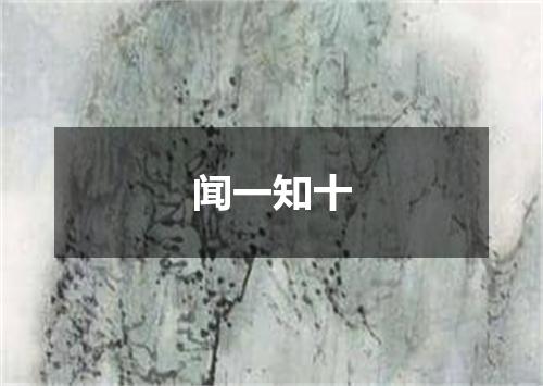闻一知十