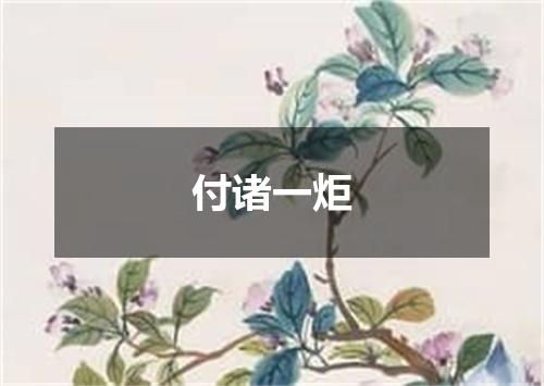 付诸一炬