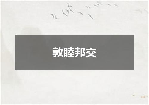 敦睦邦交