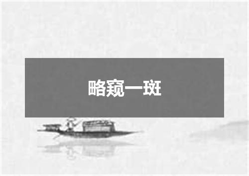 略窥一斑
