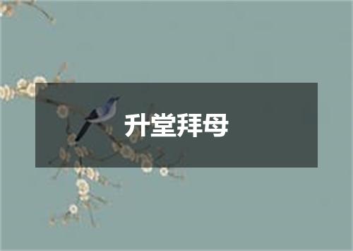 升堂拜母