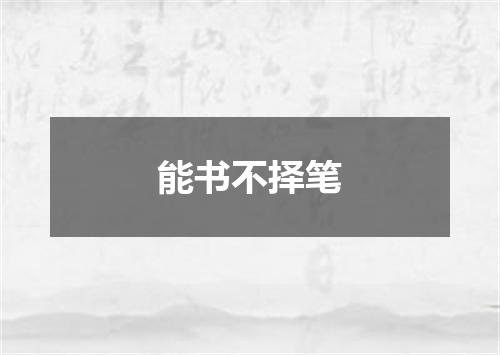 能书不择笔