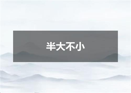 半大不小