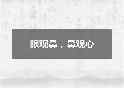 眼观鼻，鼻观心