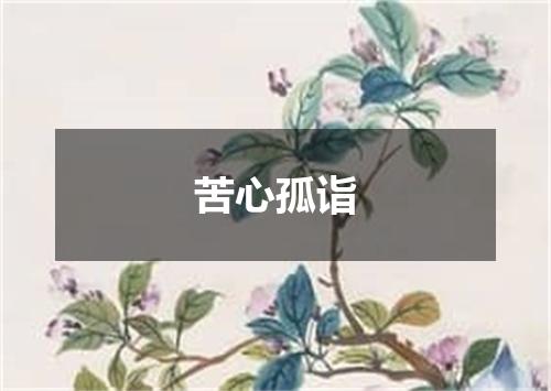 苦心孤诣