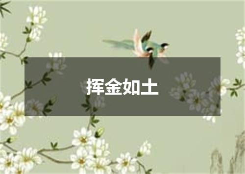 挥金如土