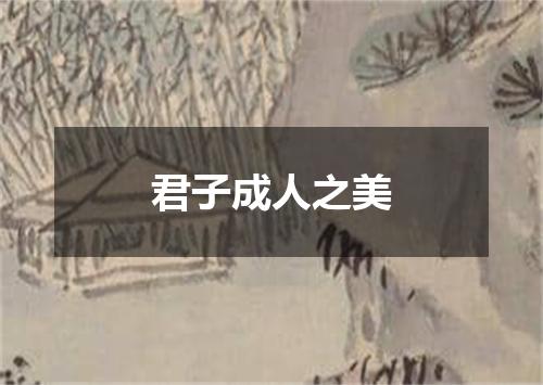君子成人之美