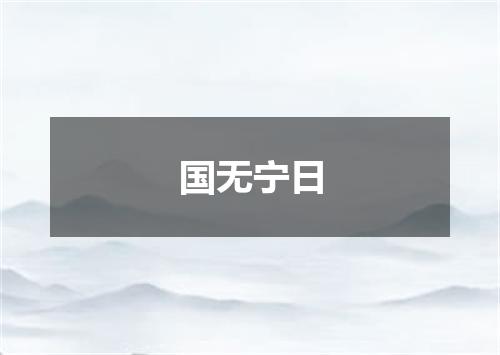 国无宁日