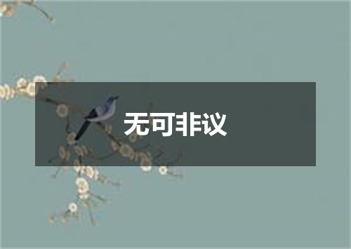 无可非议