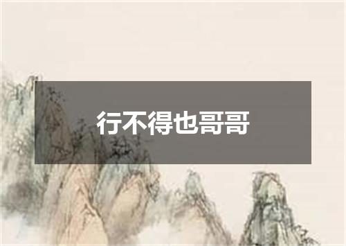 行不得也哥哥