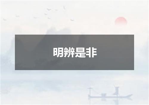明辨是非