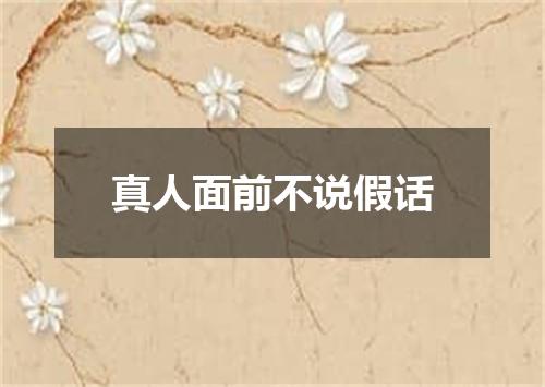 真人面前不说假话