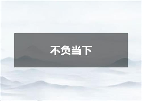 不负当下