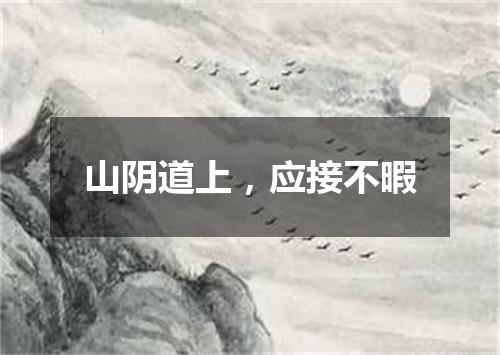山阴道上，应接不暇