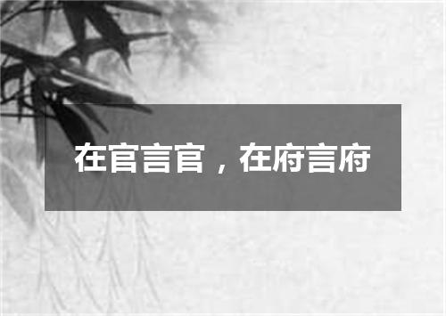 在官言官，在府言府