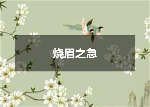 烧眉之急