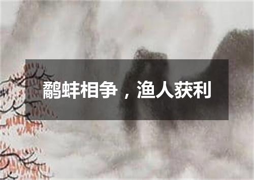 鹬蚌相争，渔人获利
