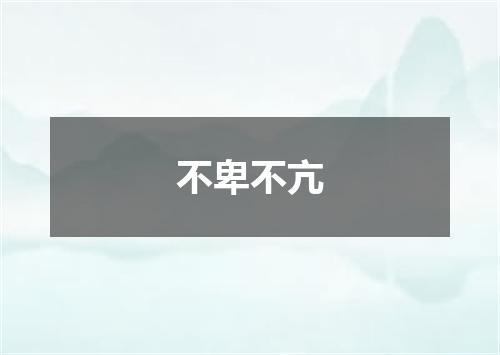 不卑不亢