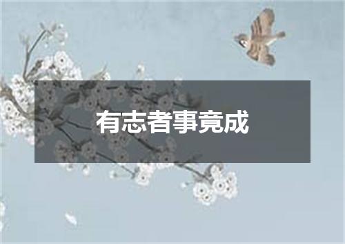 有志者事竟成
