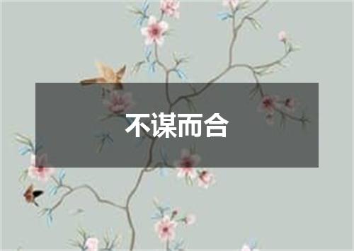 不谋而合