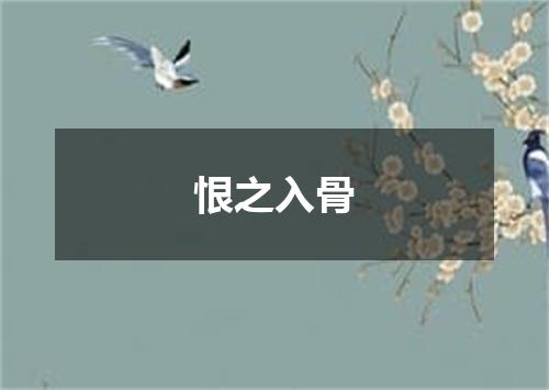 恨之入骨