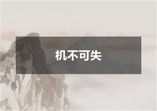 机不可失