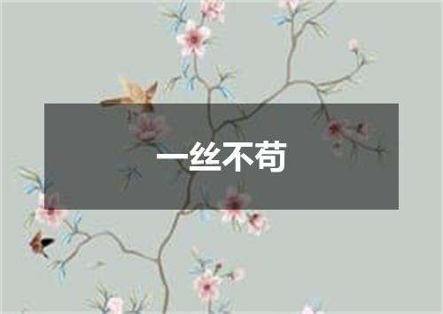 一丝不苟
