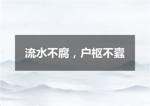 流水不腐，户枢不蠹