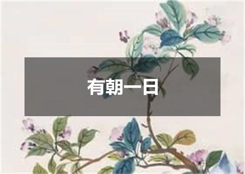 有朝一日