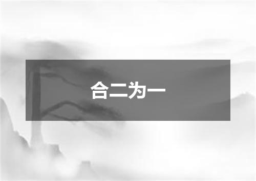 合二为一