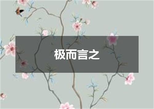 极而言之