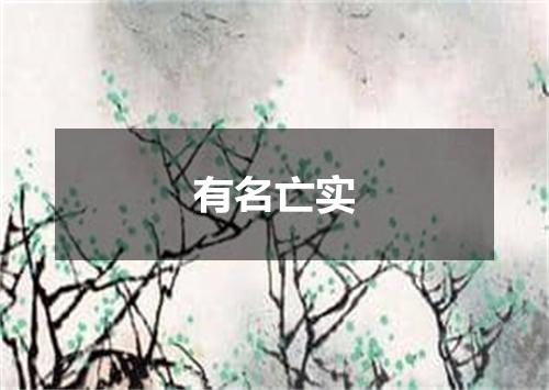 有名亡实是什么意思