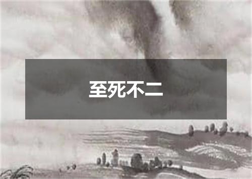 至死不二是什么意思