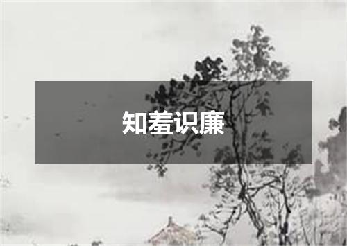 知羞识廉是什么意思