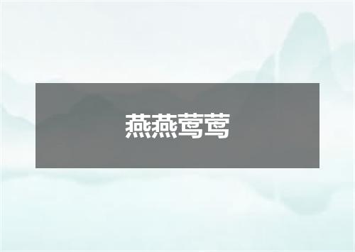 燕燕莺莺是什么意思