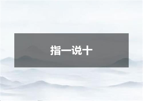 指一说十是什么意思