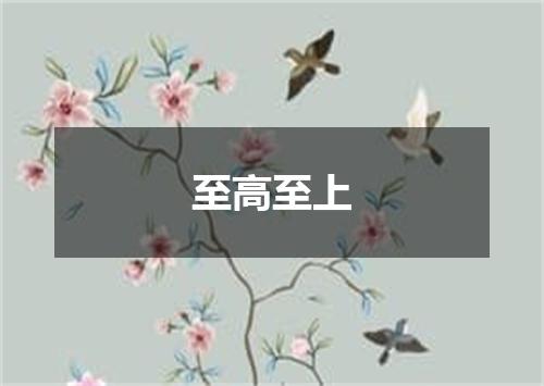 至高至上是什么意思