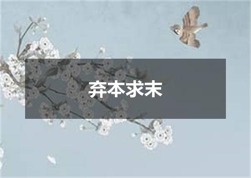 弃本求末是什么意思