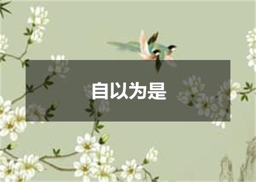 自以为是