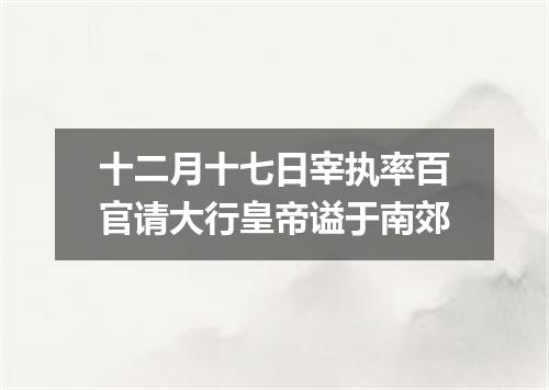 十二月十七日宰执率百官请大行皇帝谥于南郊