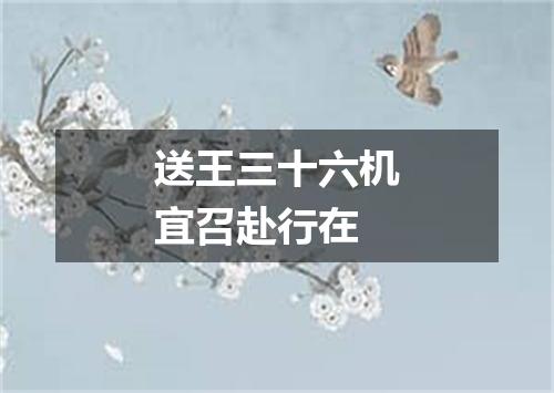 送王三十六机宜召赴行在